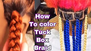 HOW TO TUCK HAIR WHEN BRAIDING  2 methods  hide coloured hair in braids [upl. by Yrollam]