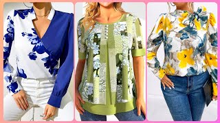 Maravillosas blusas estampadas para mujer para el invierno [upl. by Adrahc]