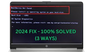 HP Laptop Fix Boot Device Not Found  Hard Disk 3F0 Error Fixed  Tutorial [upl. by Ern]