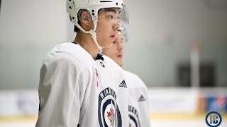 Winnipeg Jets Development Camp Kevin He [upl. by Londoner]