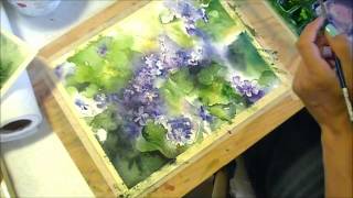 Painting Violets in Watercolour [upl. by Latona348]