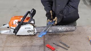 Learn how to Sharpen a Chainsaw with a File Guide [upl. by Irmine]