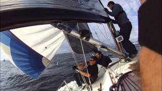 Racing Hravn May 28 2014 sailboat racing Bellingham Bay J33 sailing high wind sailing [upl. by Adamsen]