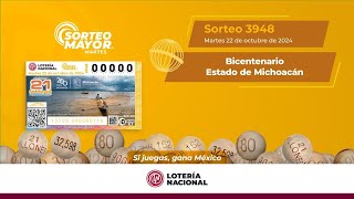 SORTEO MAYOR No 3948 Bicentenario del Estado de Michoacán [upl. by Waneta950]