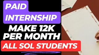 Paid Internship for SOL STUDENTS  12000 Stipend SOL Students internship opportunity [upl. by Tyoh]