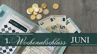 1 Weekly Budget I JUNI I echte Einnahmen amp Ausgaben I Wochenabschluss budgetieren [upl. by Eixela]