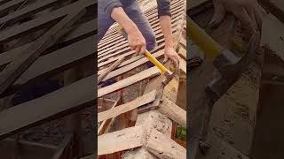 House eaves wood board construction process [upl. by Erb]