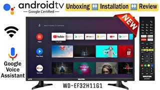 Walton WDEF32H11G1  32 inch Smart Android Tv Unboxing And Review  With Voice control Remote [upl. by Kemme]