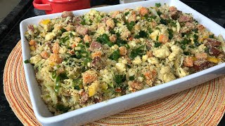 NÃO JOGUE ARROZ FORA FAÇA ESTÁ FAROFA DELICIOSA  RECEITINHAS COM AMOR [upl. by Suoicserp]