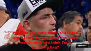 Rios Vs Pacquiao Post figt Interview with caption quotPunching Bagquot [upl. by Schmitt]