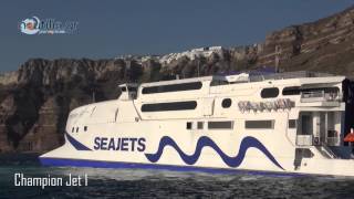 nautiliagr  Champion Jet 1 at Santorini port [upl. by Odragde]