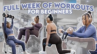 FULL WEEK OF WORKOUTS FOR BEGINNERS AT THE GYM [upl. by Caryn822]