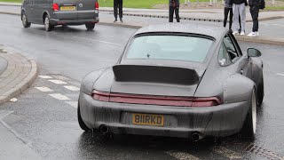 Supercars and Modified Cars leaving a Car meet at Porsche Centre Sheffield [upl. by Leonerd86]