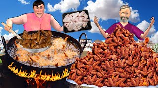 Chicken Wings Cooking Chicken Legs Street Food Hindi Kahaniya Hindi Moral Stories Funny Comedy Video [upl. by Toor]