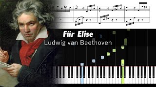 Beethoven  Für Elise  Piano Tutorial with Sheet Music [upl. by Ettesus]