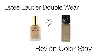 Estee Lauder Double Wear VS Revlon Colorstay WEAR amp COMPARE [upl. by Ellehcyt]