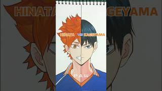 Drawing Kageyama and hinata  haikyuu shorts kageyama haikyuu animeart drawing hinata art [upl. by Bromleigh174]