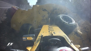 Magnussen Crashes At Eau Rouge  Belgian Grand Prix 2016 [upl. by Dilks]