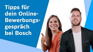 Tipps für dein OnlineBewerbungsgespräch bei Bosch [upl. by Eanerb717]