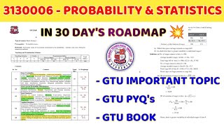 3130006  Probability and Statistics IMPORTANT TOPICS  GTU PYQ PAPERS by GTU STUDENTS [upl. by Aitekram931]