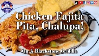 Chicken Fajita Pita Chalupa On A Blackstone Griddle [upl. by Anilemrac]