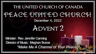 Peace United Church December 4 2022 Service [upl. by Hose583]