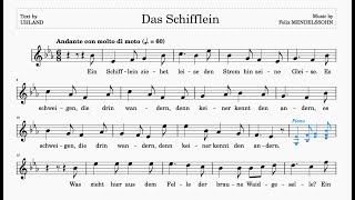 Das Schifflein Mendelssohn  E♭Major  60 bpm  SingAlong [upl. by Eveivenej]