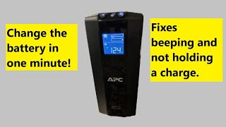 Change an APC BackUPS Pro 1000 battery in one minute Fixes beeping and not holding a charge [upl. by Thurlow738]