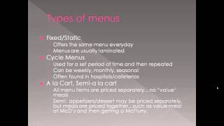 Types of menus [upl. by Glennis570]