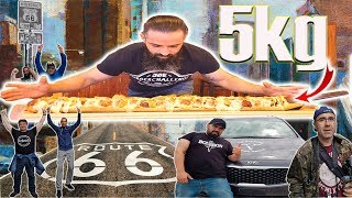 ¡EL BOCADILLO DE ALBÓNDIGAS DE 5 KILOS  Retos de comida en la Ruta 66 Episodio 1 [upl. by Harman331]