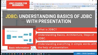 1 Introduction to JDBC in java  Use Steps architecture tasks of JDBC [upl. by Lemrej]