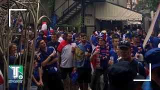 Des milliers de fans arrivent à lArena Leipzig avant le choc PaysBas vs France pour lEuro 2024 [upl. by Luckin]