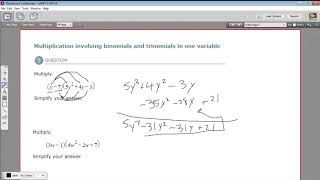 Multiplication involving binomials and trinomials in one variable [upl. by Sokul923]