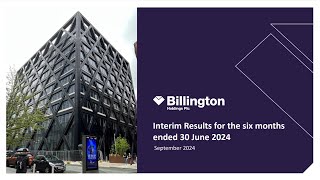 BILLINGTON HOLDINGS PLC  Interim Results [upl. by Htiduj735]