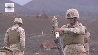 US Marines Firing M252 81mm Mortar System [upl. by Dnomasor]