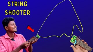 How to make a String Shooter 🔫  கயிறு துப்பாக்கி செய்வது எப்படி  DIY Zip String [upl. by Ahsaeym492]