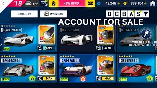 ASPHALT 9 ACCOUNT FOR SALE 150 CARS 40 K  TOKENS [upl. by Eseuqcaj]