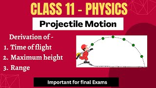 Projectile Motion I Important Derivations I Class 11 Physics [upl. by Fiedler737]