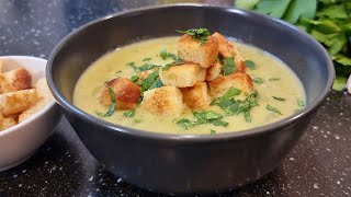 ItalianStyle Garlic Soup with Crispy Croutons Delicious and Easy [upl. by Culliton]