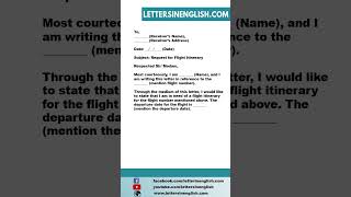 Request Letter for Flight Itinerary  Letter Requesting Flight Itinerary from Airline Official [upl. by Durward469]