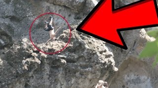 MAN FALLS ON CLIFF RAW FOOTAGE [upl. by Nahsab49]