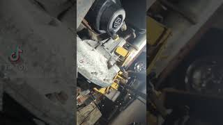 Transfer case is out Lets go mechanic broken automobile ford truck [upl. by Yelrak626]