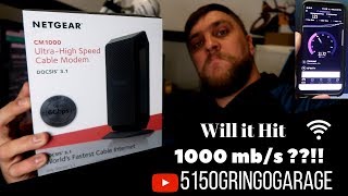 Netgear CM1000 unbox and test vs Aris Surfboard [upl. by Jobyna]