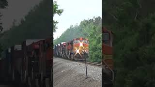 RARE RS3L horn on BNSF Dash 9 shorts [upl. by Nnaylloh491]