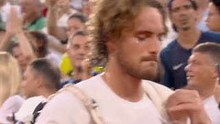 Stefanos Tsitsipas Crying after Lost Match vs Novak Djokovic in Paris Olympic Single Mens Tennis [upl. by Baalbeer]