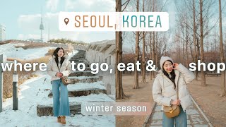 KOREA TRAVEL VLOG 🇰🇷 best places to visit aesthetic shops local food amp cafes ❄️ winter in seoul [upl. by Burgess703]