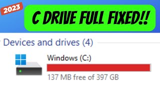 C Drive Full And Showing Red Issue Windows 1110Easy Way [upl. by Halley]