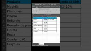 Restar descuento a precios en Excel exceltips excel [upl. by Nairim856]