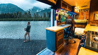 Rainy Vanlife Camping in Remote Alaska Town [upl. by Vasiliki]