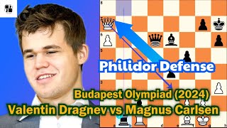 Valentin Dragnev vs Magnus Carlsen at Budapest Olympiad 2024  Philidor Defense Masterclass [upl. by Meunier]